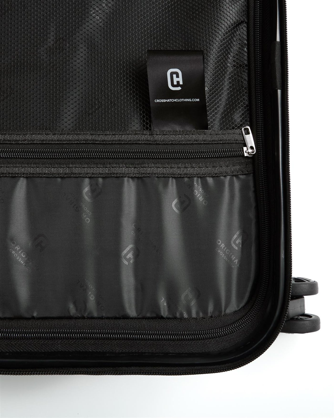 Mens Escapade Embossed Suitcase 3pk Black