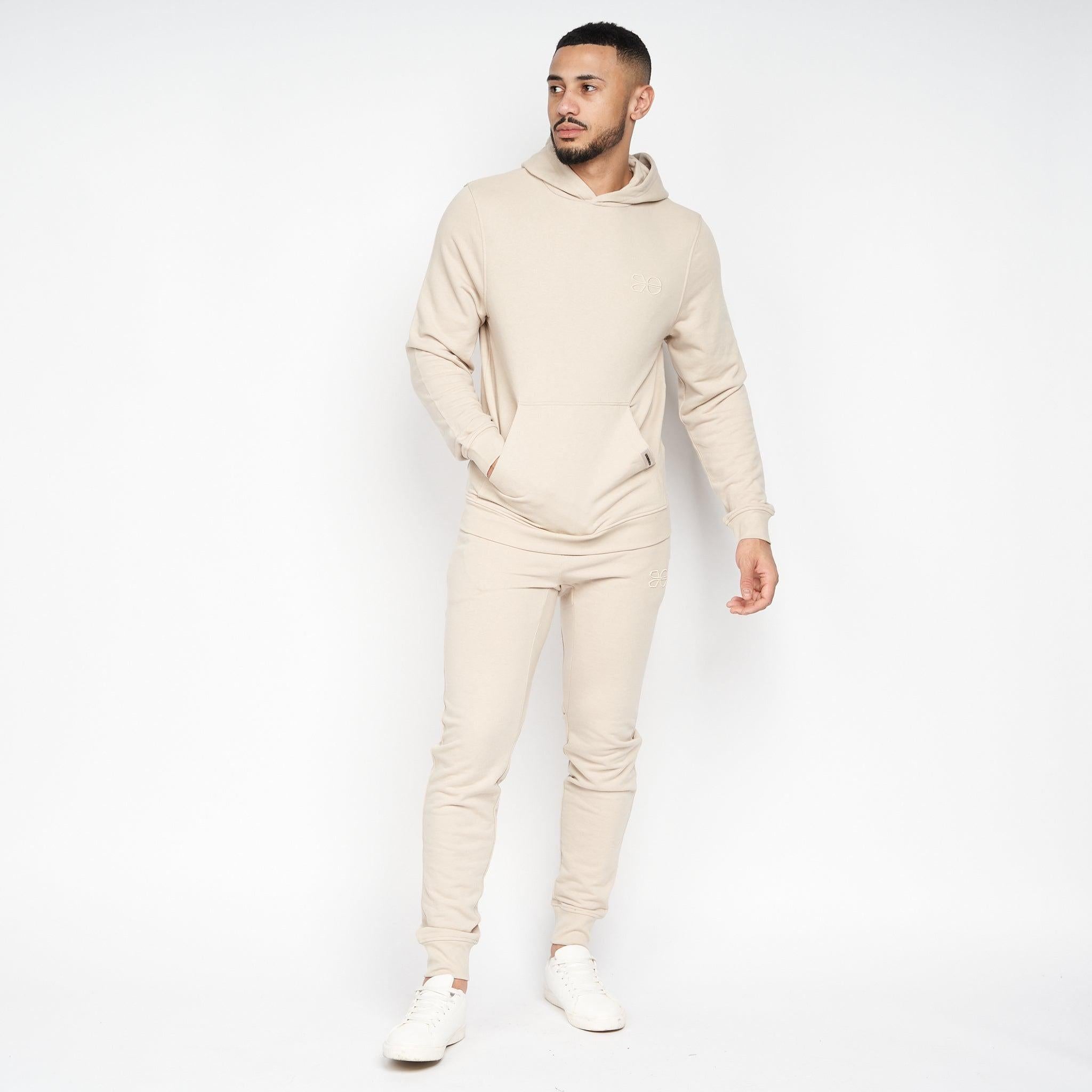Mens Emmon Hoodie/Jogger Set Stone