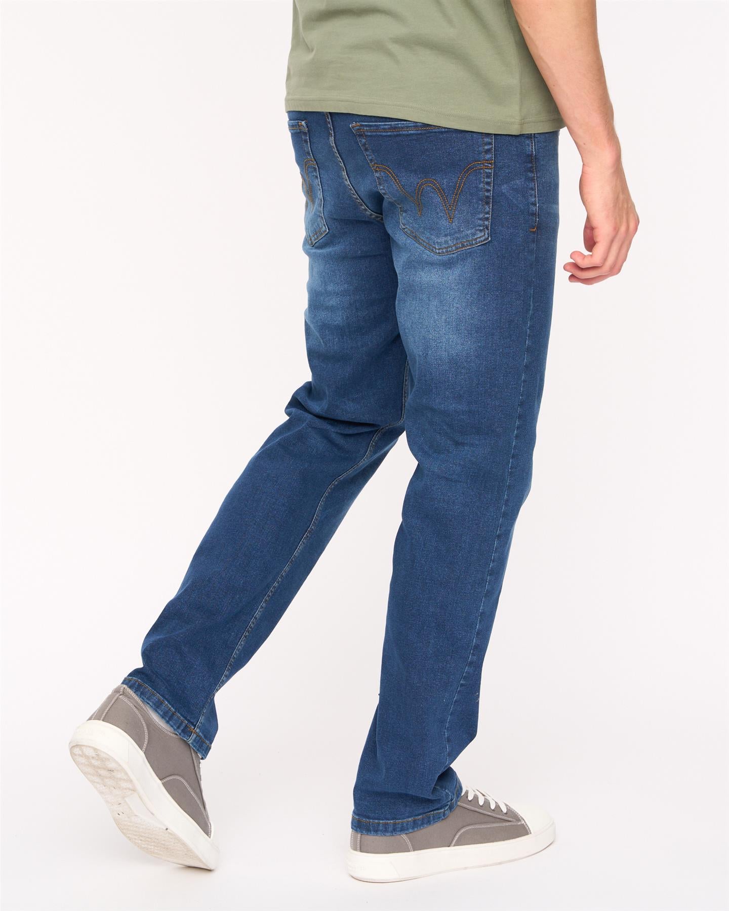 Mens Crestline Straight Leg Jeans Mid Wash