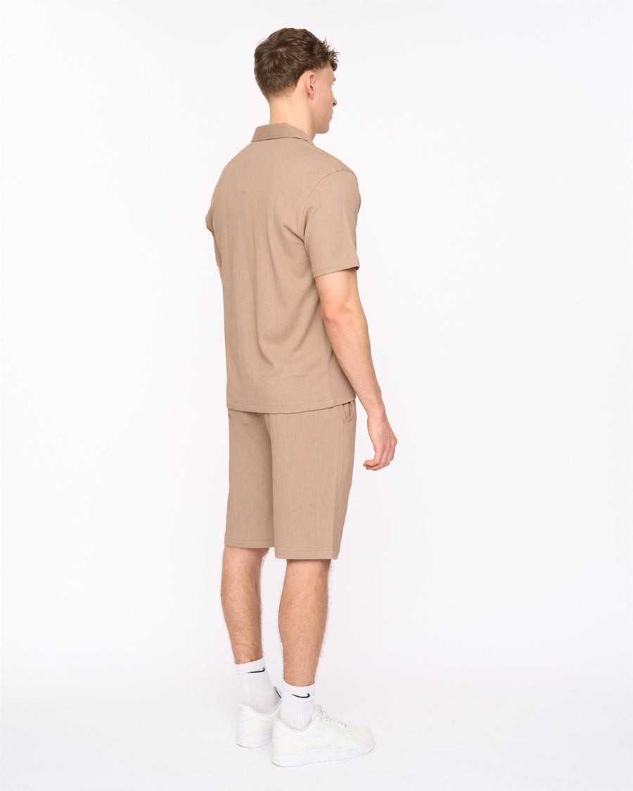 Mens Hingham Shirt & Shorts Set Taupe