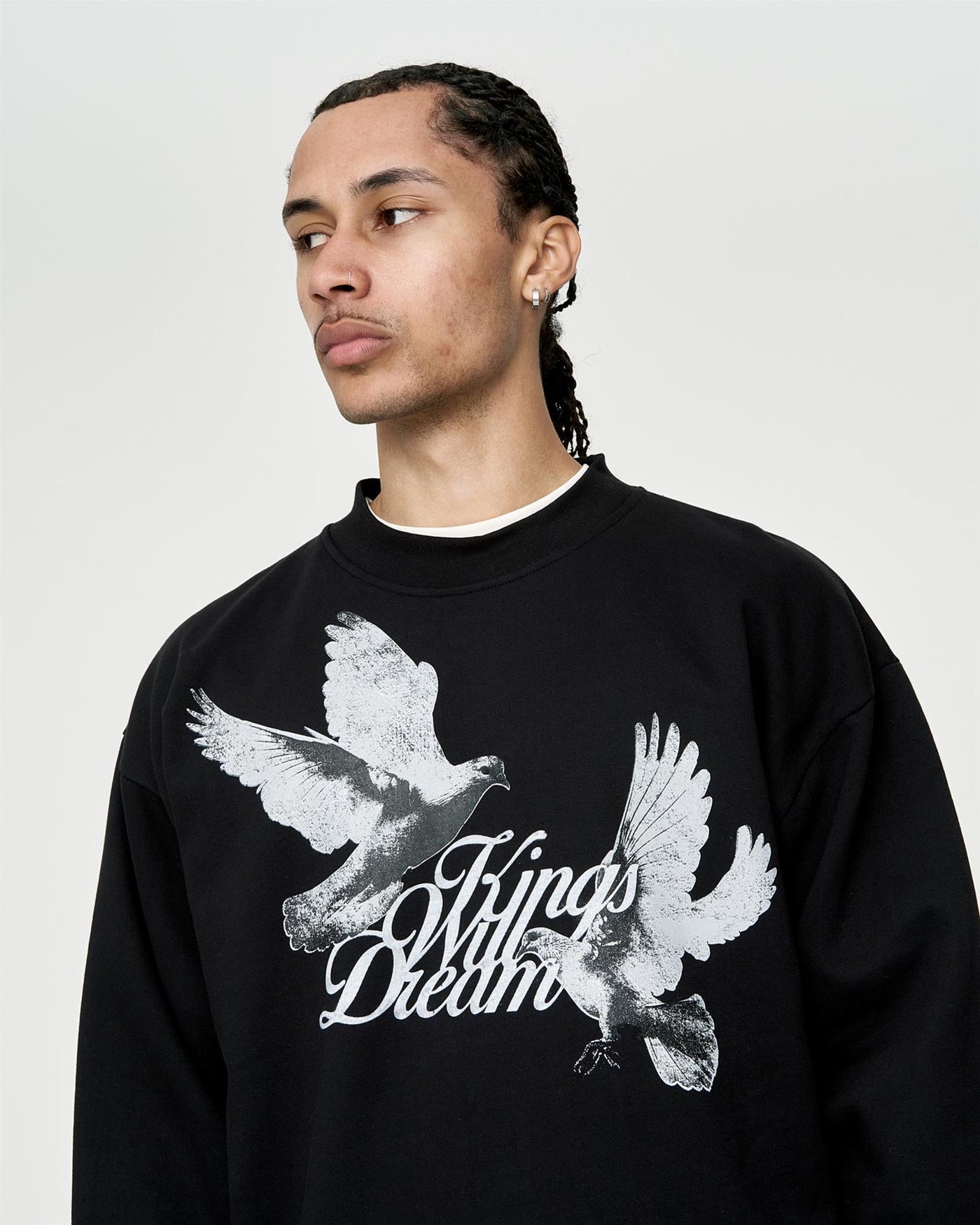 Mens Studio High Flying Doves Crew Sweat Black