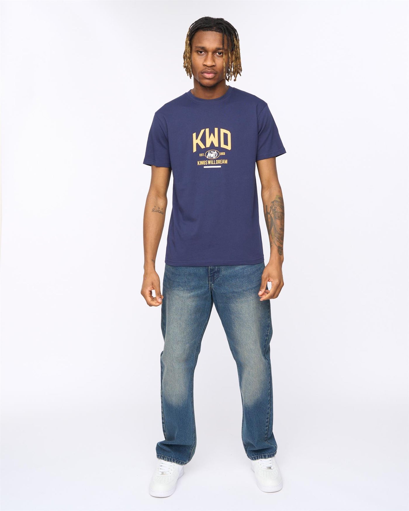 Mens Tattooed T-Shirt Navy