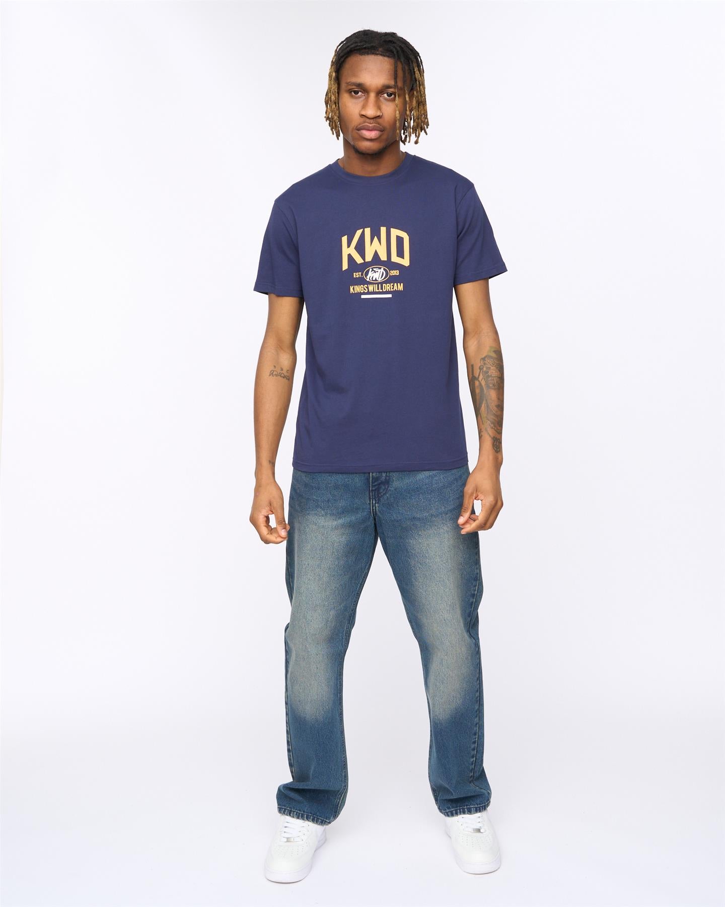 Mens Tattooed T-Shirt Navy