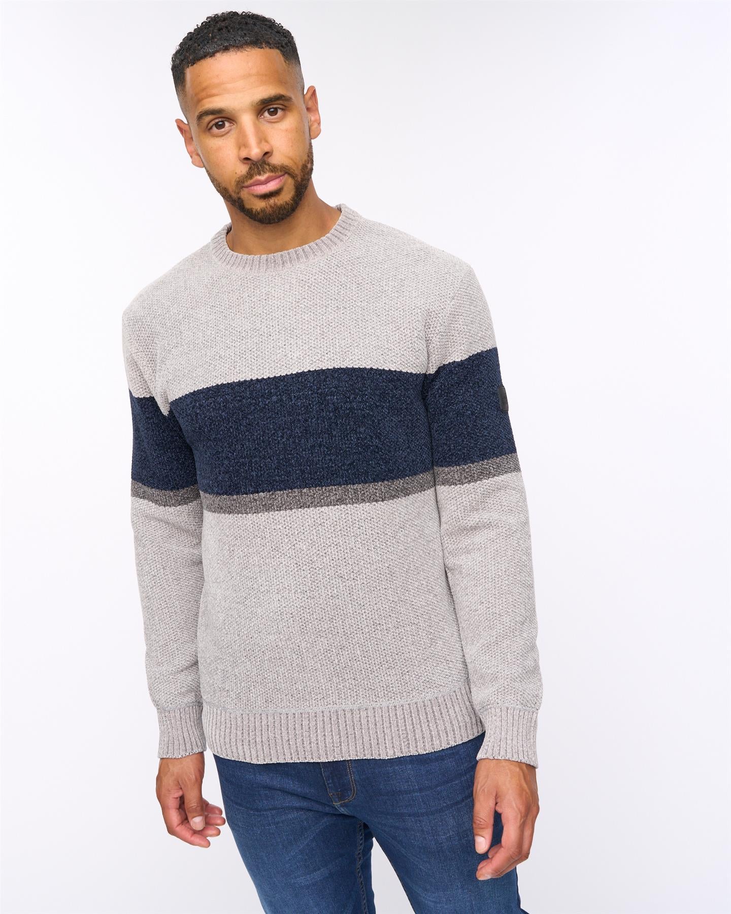 Mens  Kirkman Crew Knit Light Grey