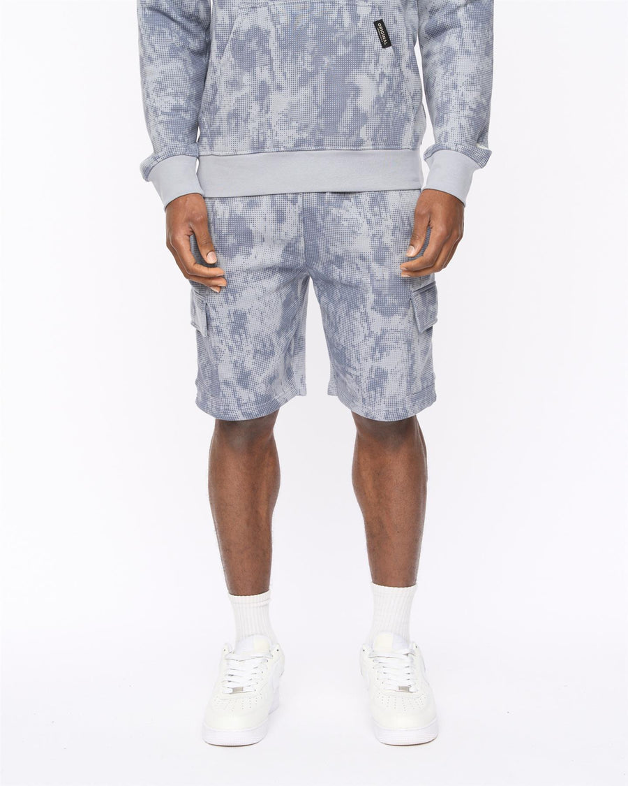 Mens Bardon Camo Cargo Shorts Steel Blue