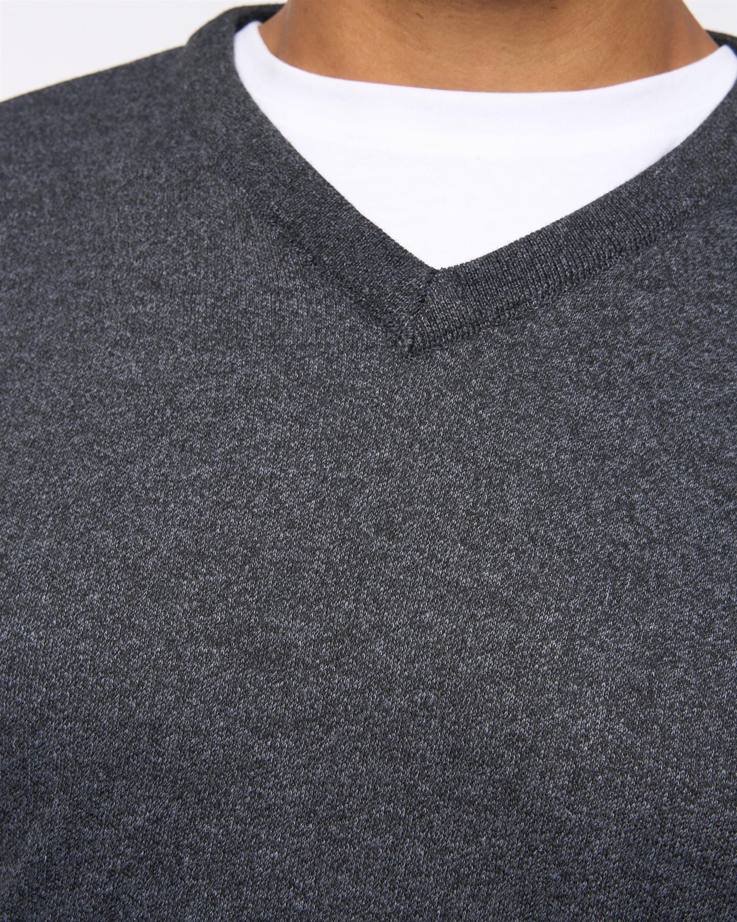 Tinworth V-Neck Jumper Black Marl