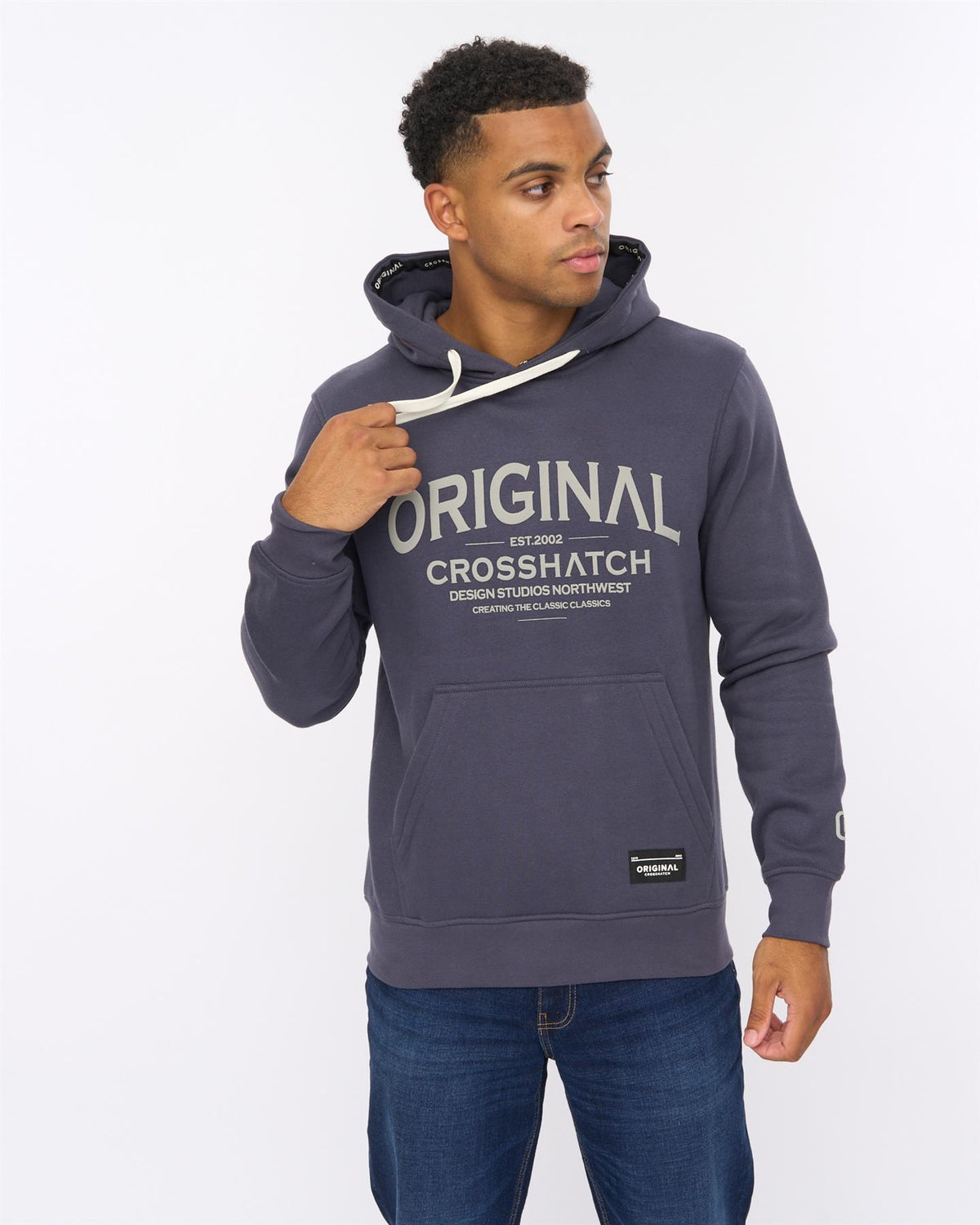 Mens Vintarge Hoodie Navy