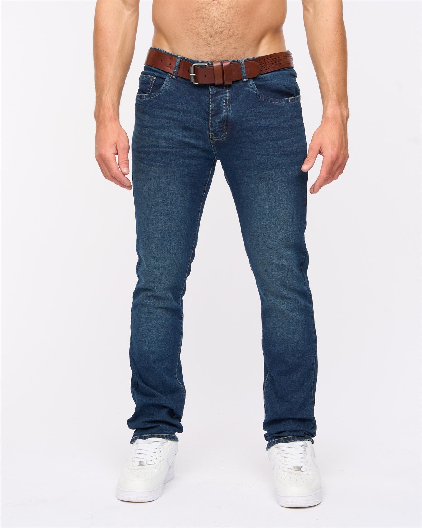 Farrowed Stretch Denim Jeans Dark Wash