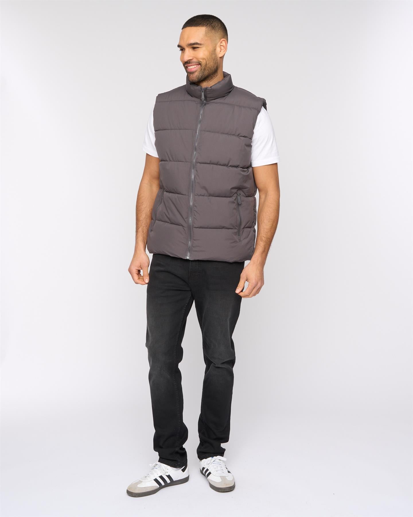 Mens Stanten Puffer Gilet Dark Grey