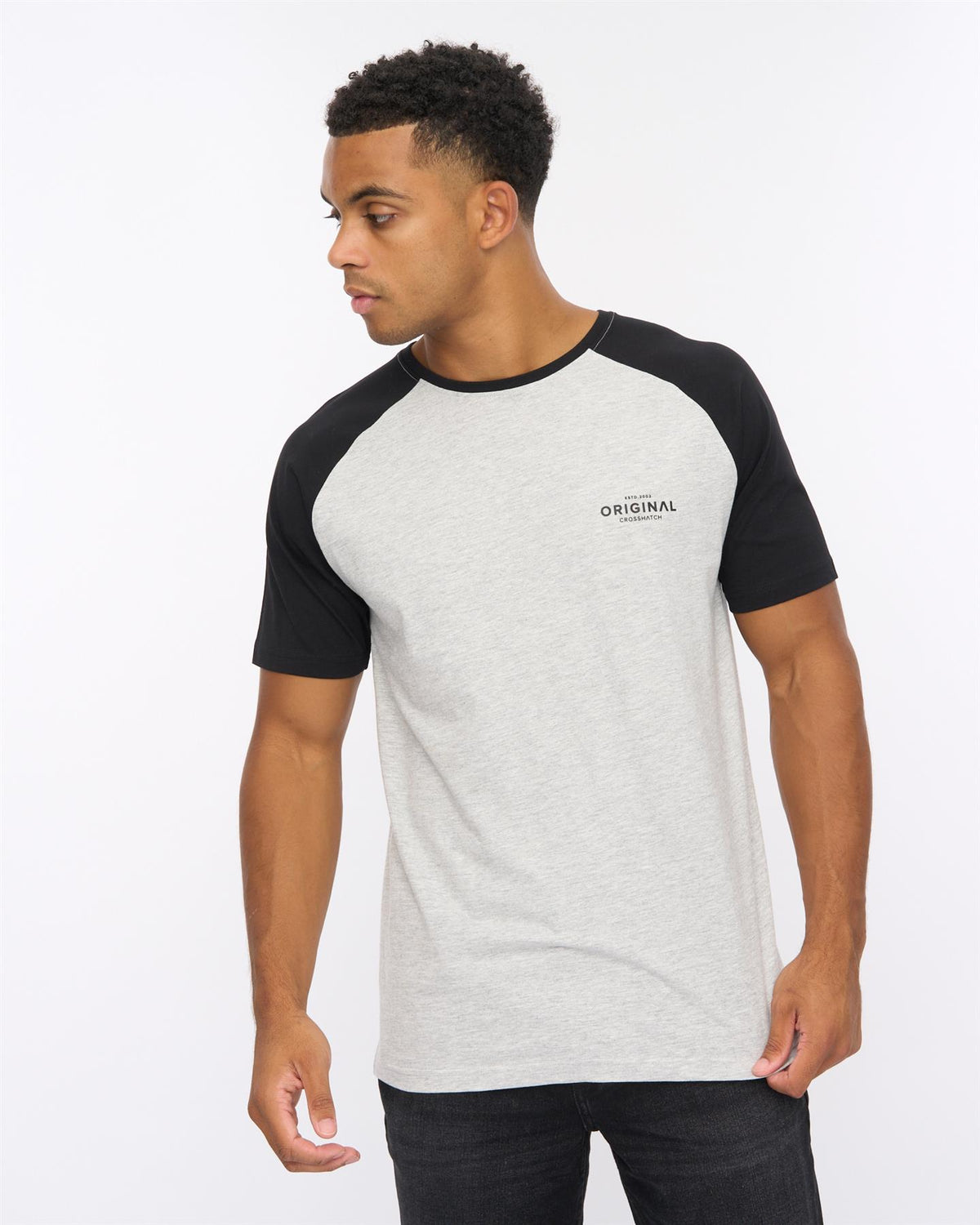 Mens Meza T-Shirt Grey Marl/Black
