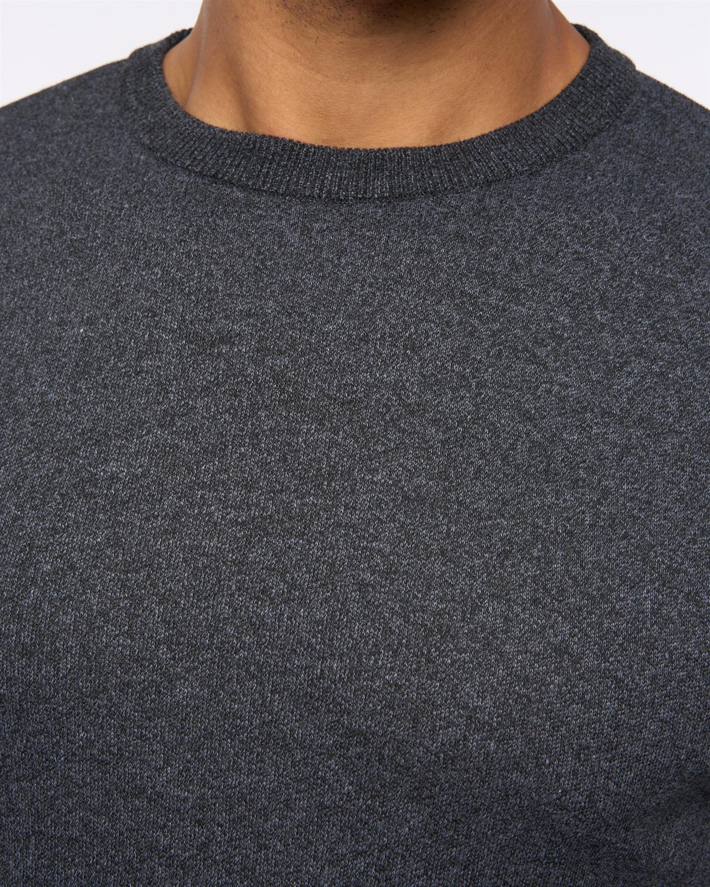 Pepston Crew Neck Jumper Black Marl