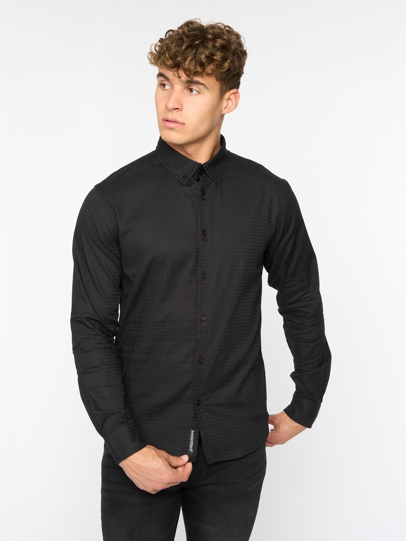 Mens  Edgeworth Slim Fit Shirt Black