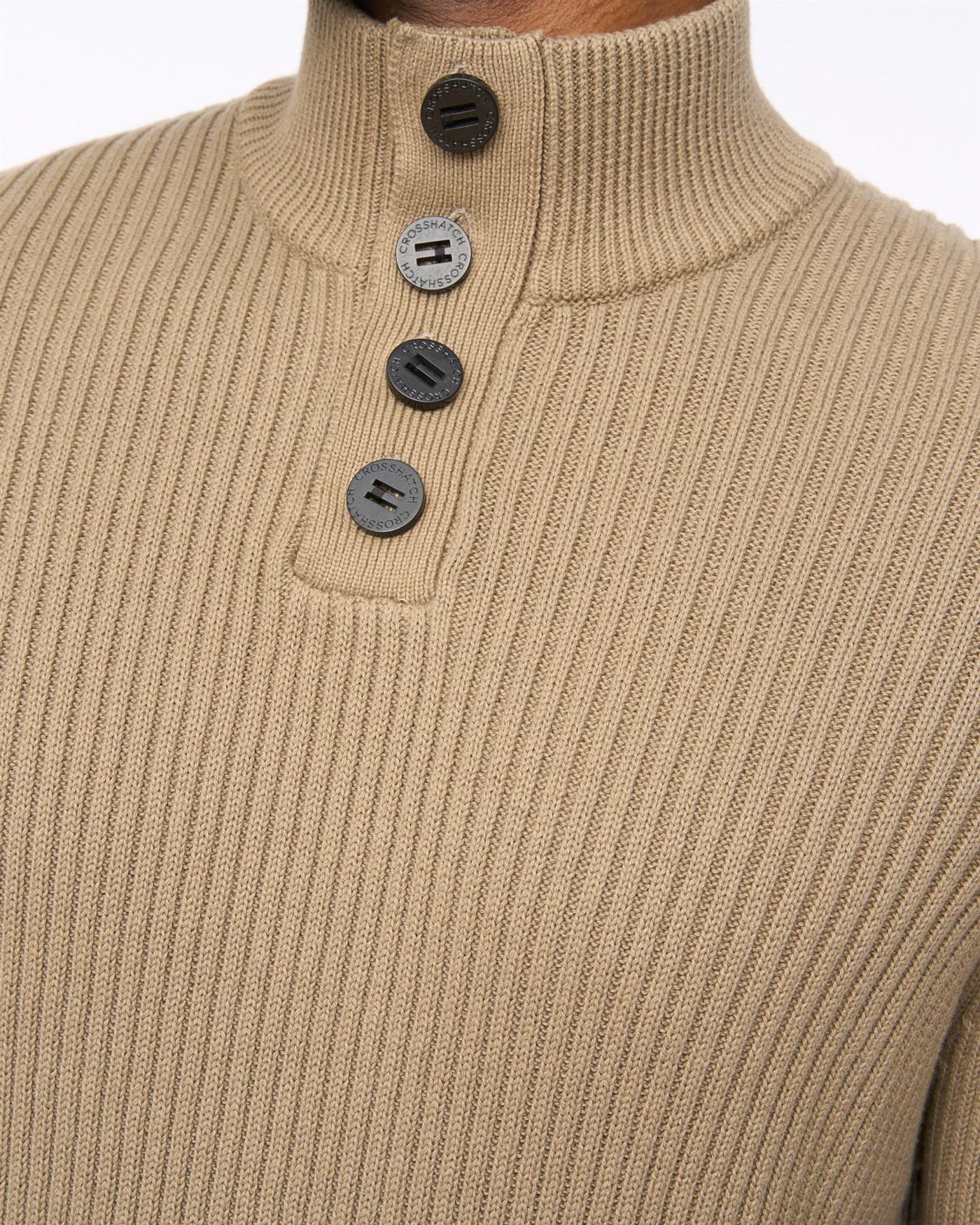 Mens Wellburys Chunky Knit Taupe
