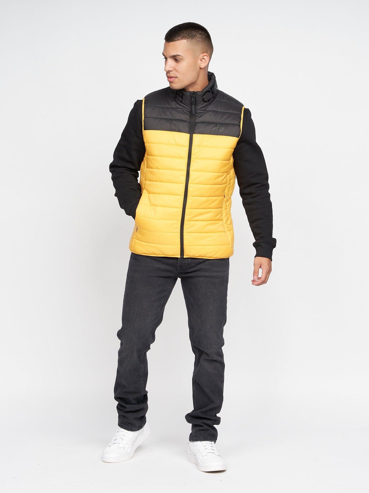 Mens Presnell High Neck Gilet Yellow