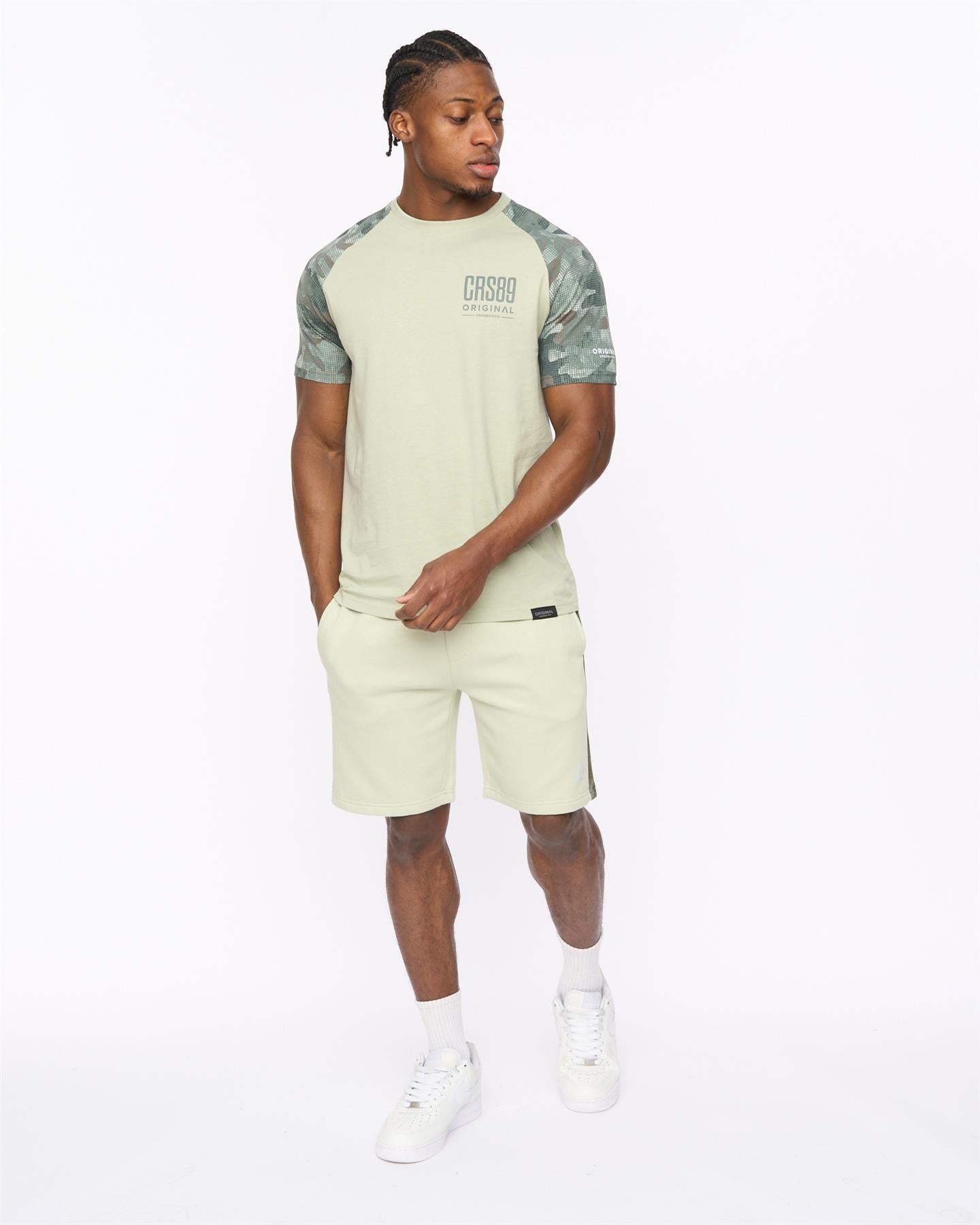 Mens Branton Jog Shorts Light Olive