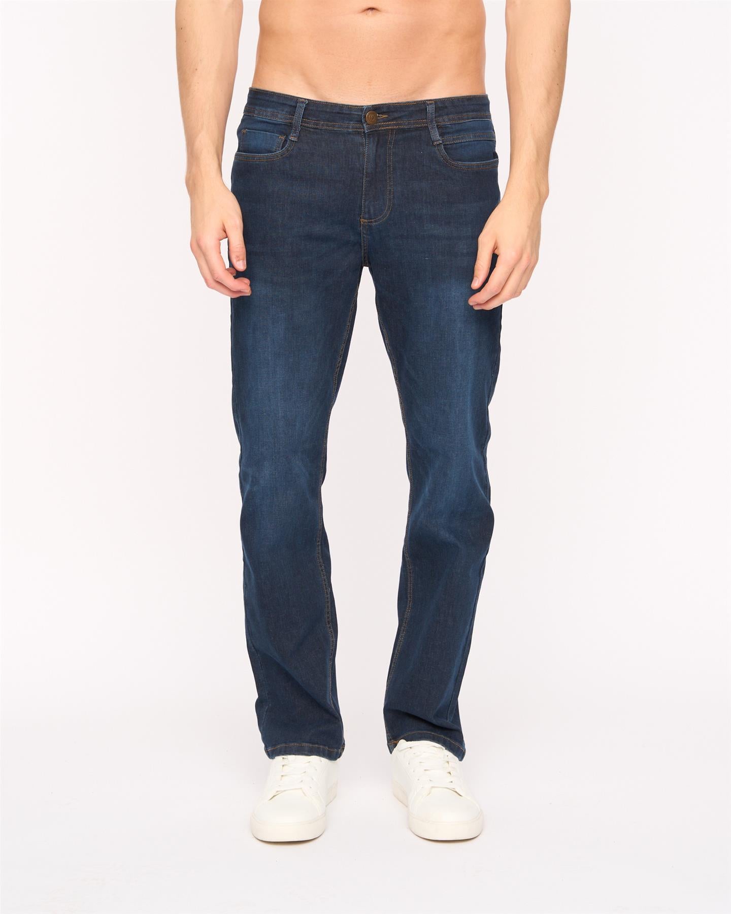 Mens Elix Straight Leg Jeans Dark Wash