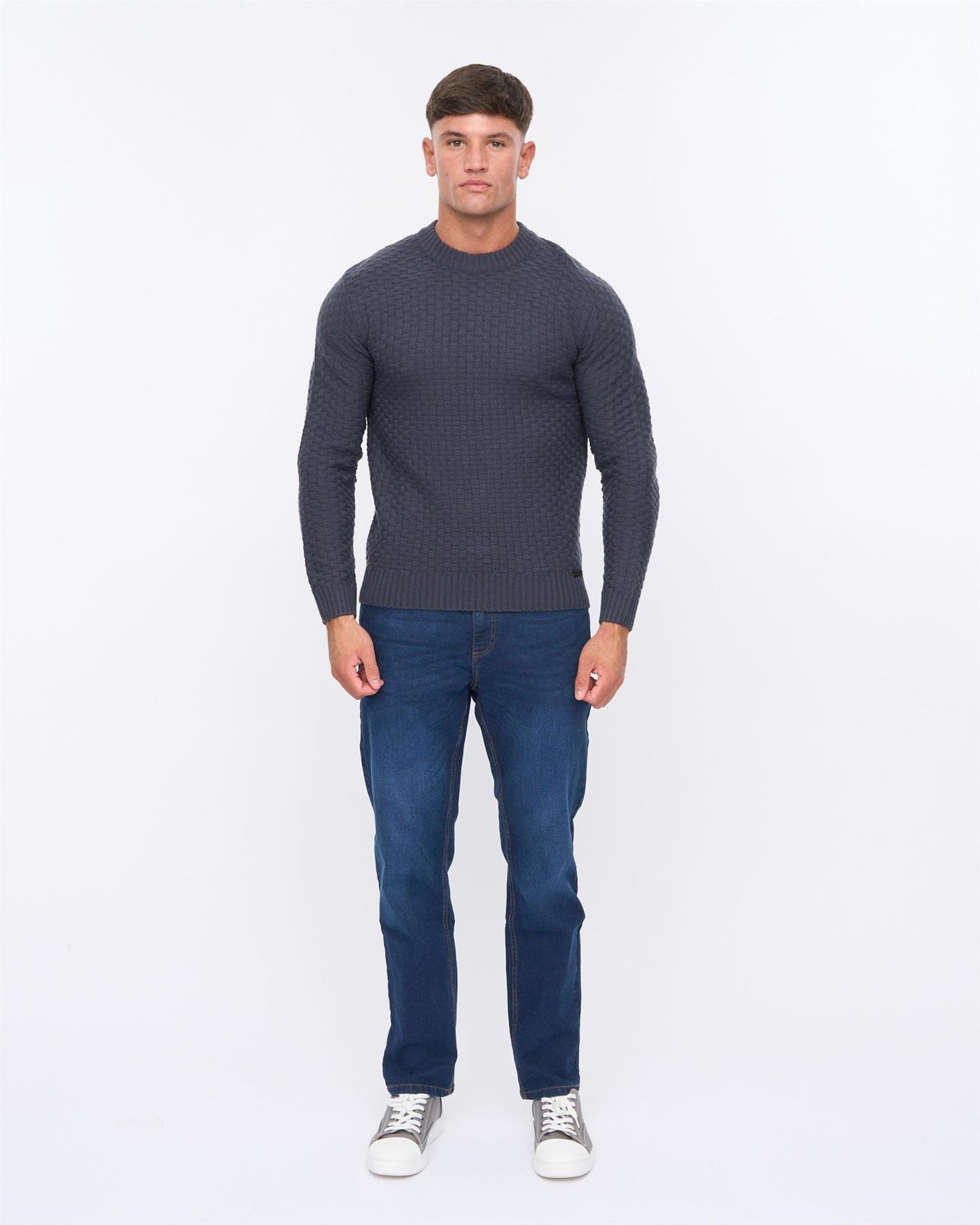 Mens Matera Textured Knit Navy