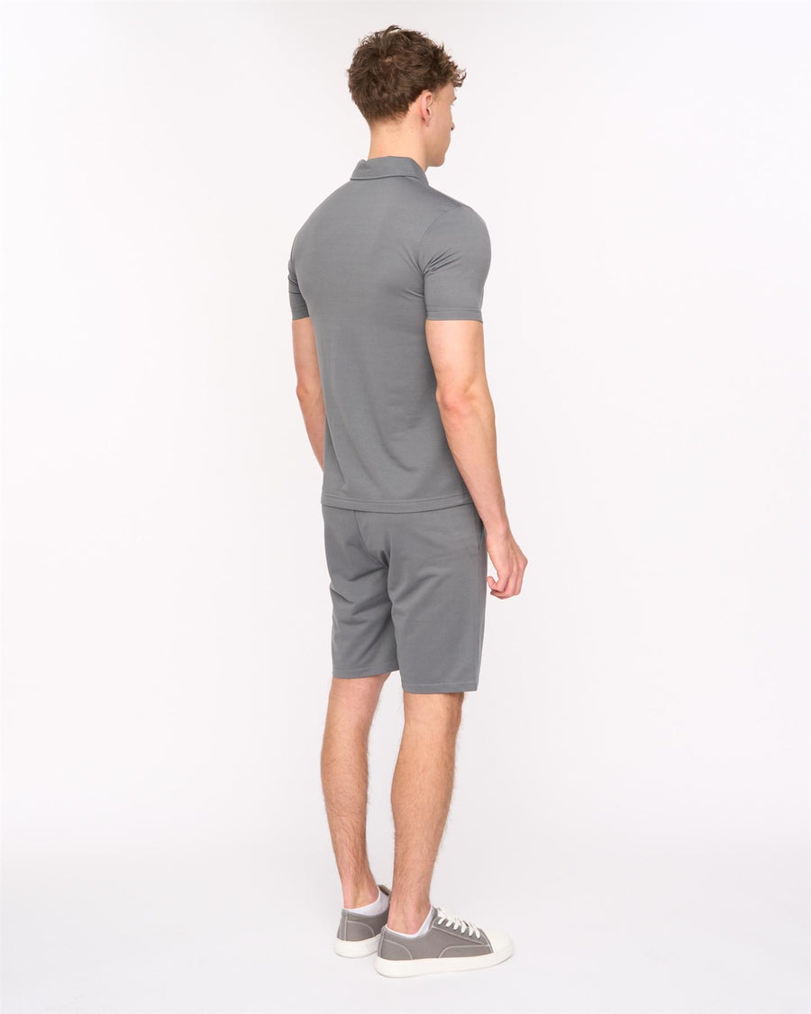 Mens Medford Polo & Shorts Set Grey