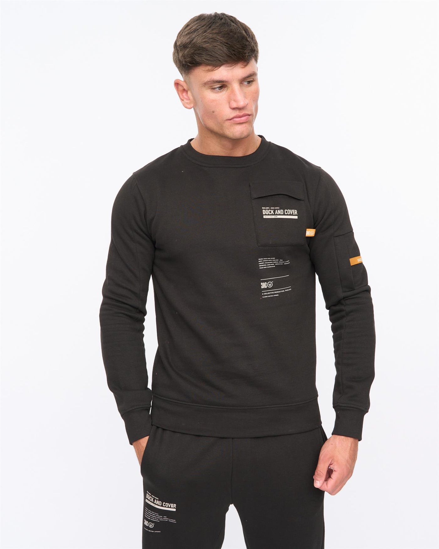 Mens Applewood Crew & Joggers Set Black