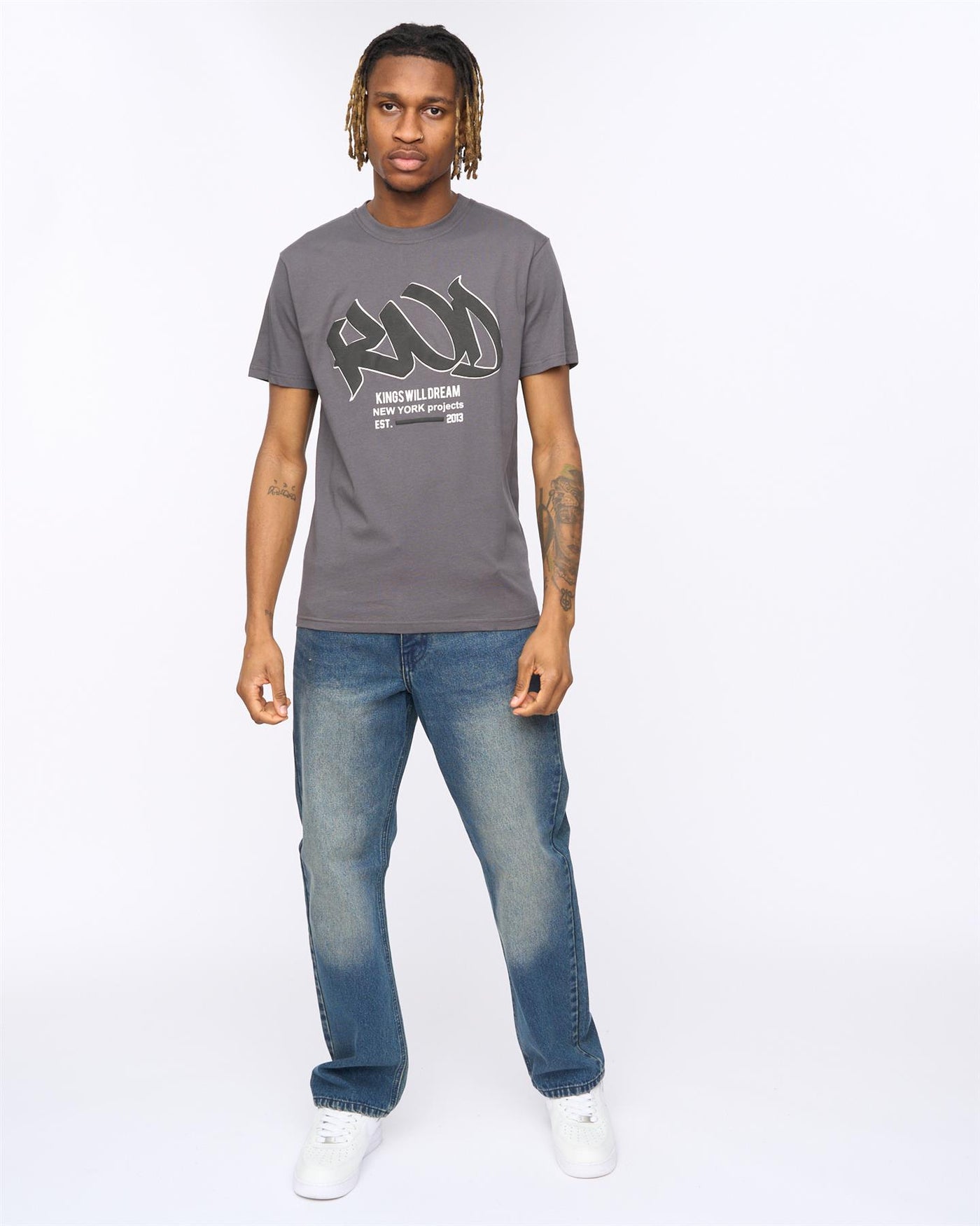 Mens Markered T-Shirt Asphalt