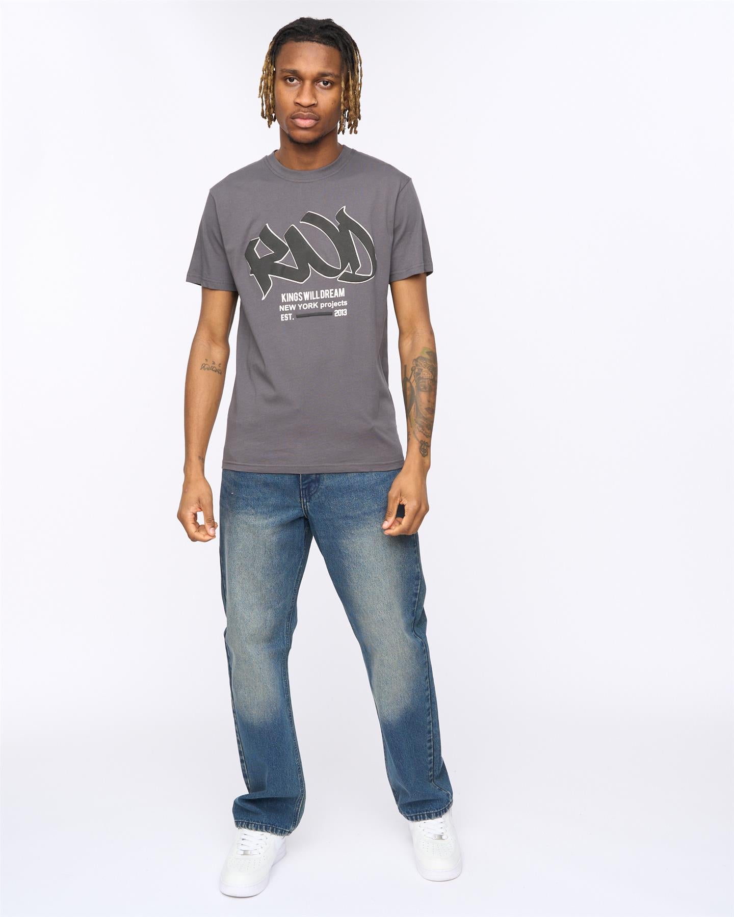 Mens Markered T-Shirt Asphalt