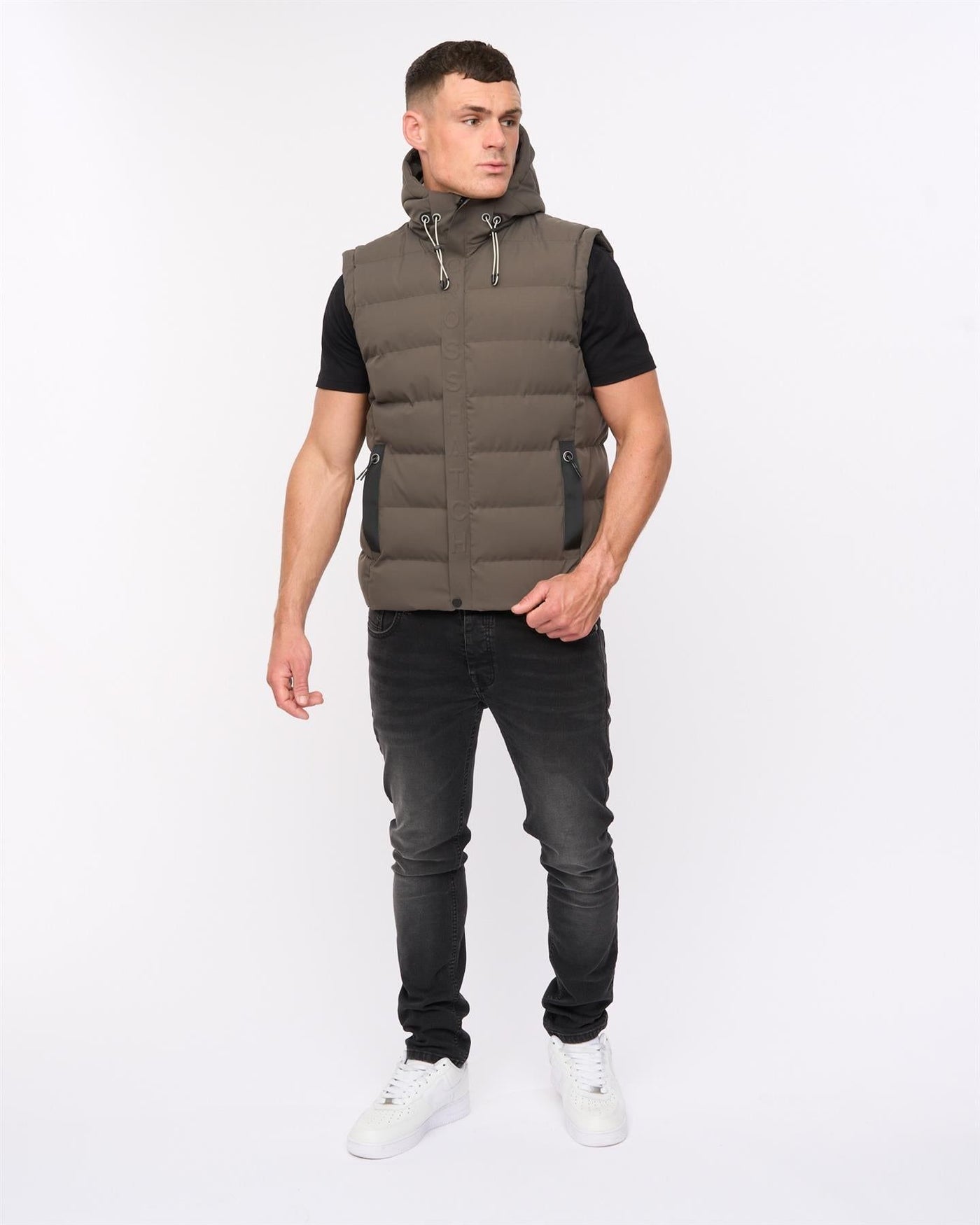 Mens Kampleys Embossed Gilet Deep Olive