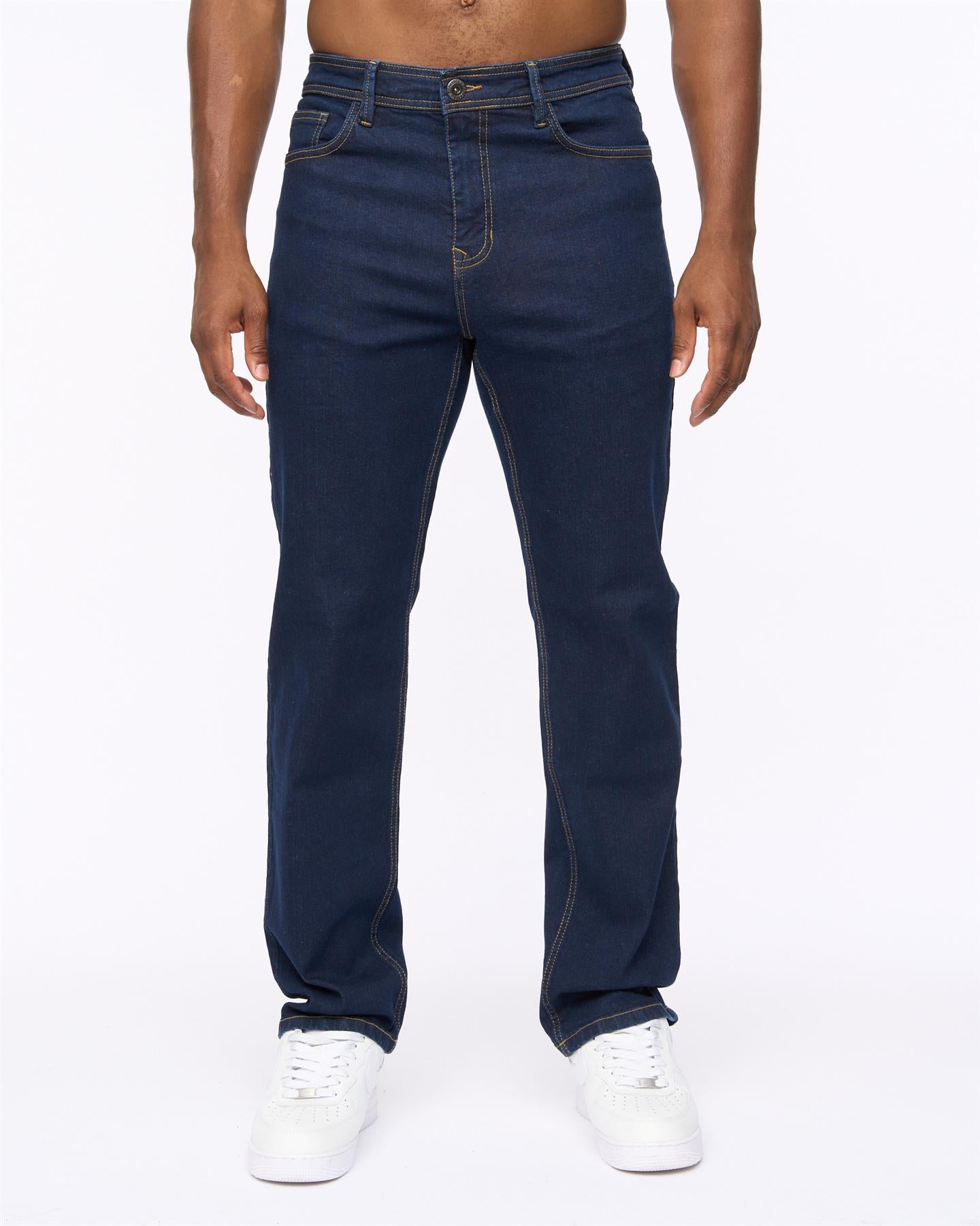 Mens Detendu Relax Fit Jeans Raw Wash