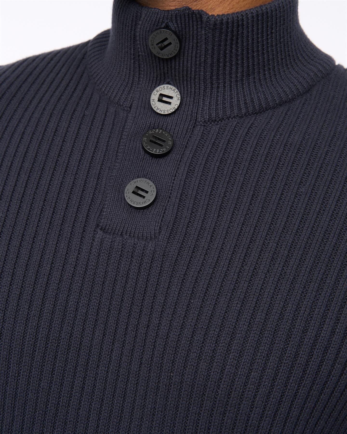 Mens Wellburys Chunky Knit Navy
