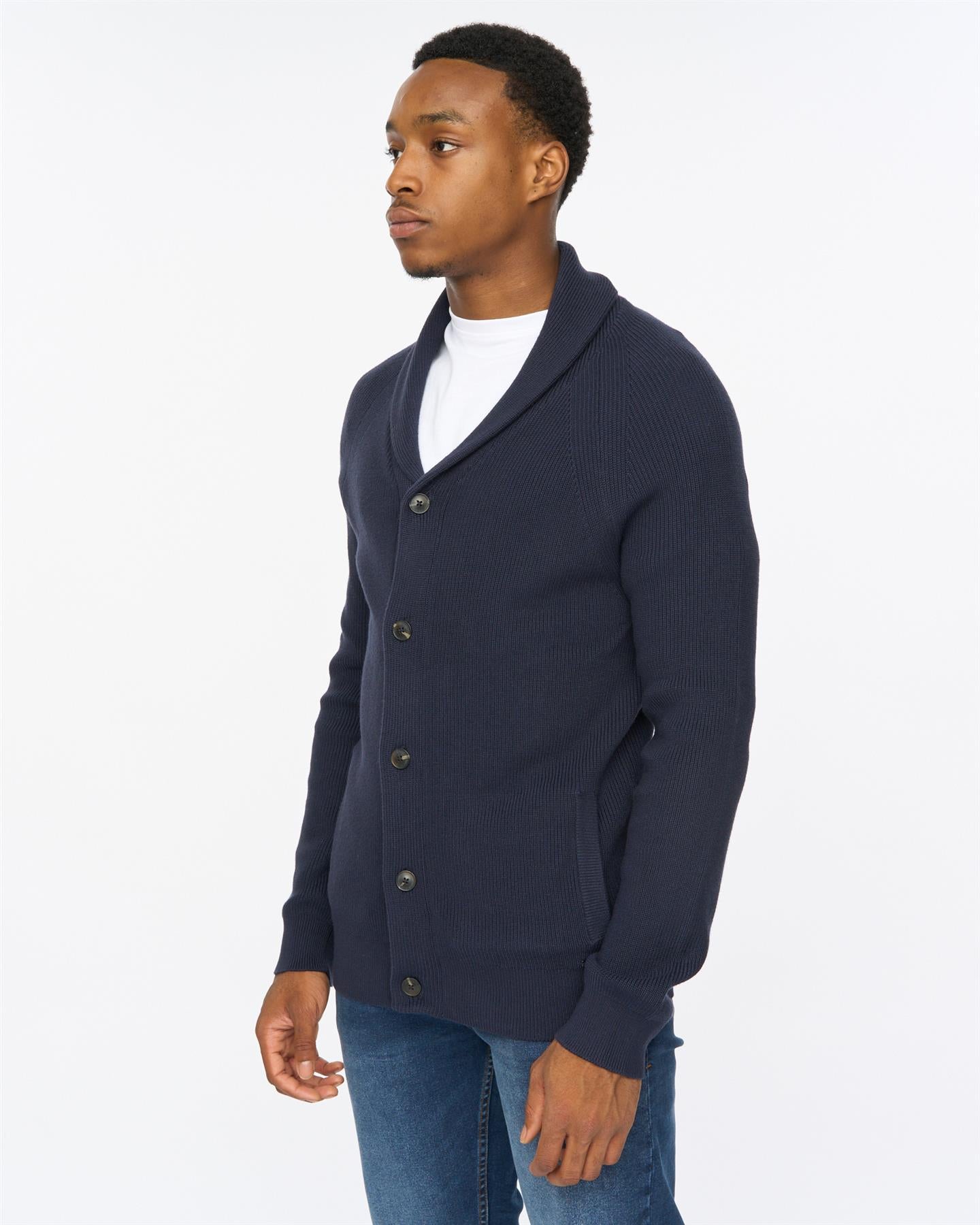 Mens Venosa Shawl Cardigan Navy