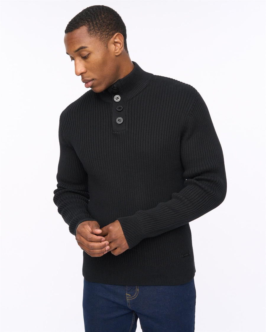 Mens Wellburys Chunky Knit Black