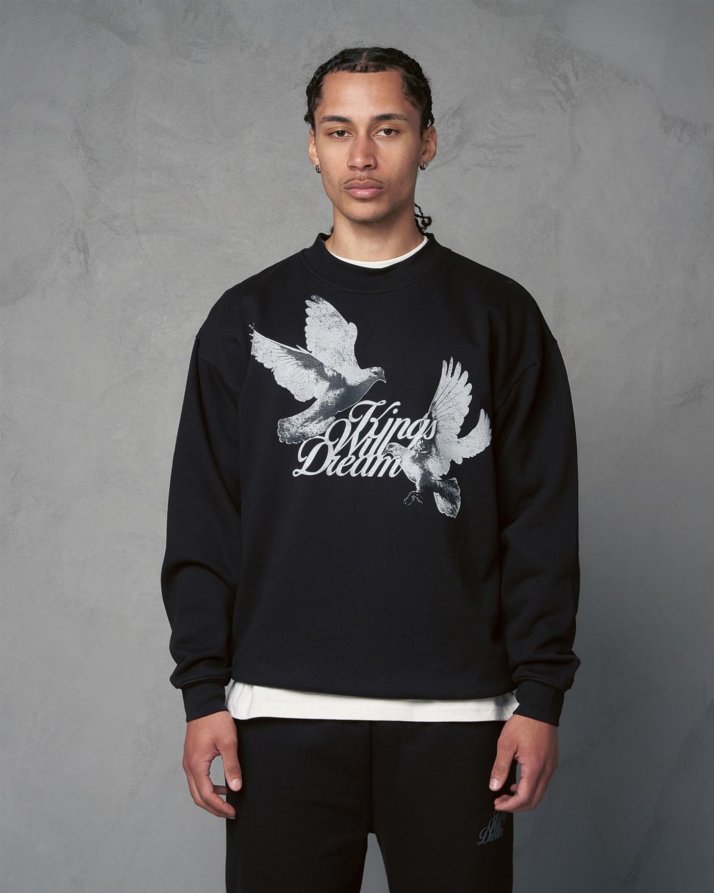 Mens Studio High Flying Doves Crew Sweat Black