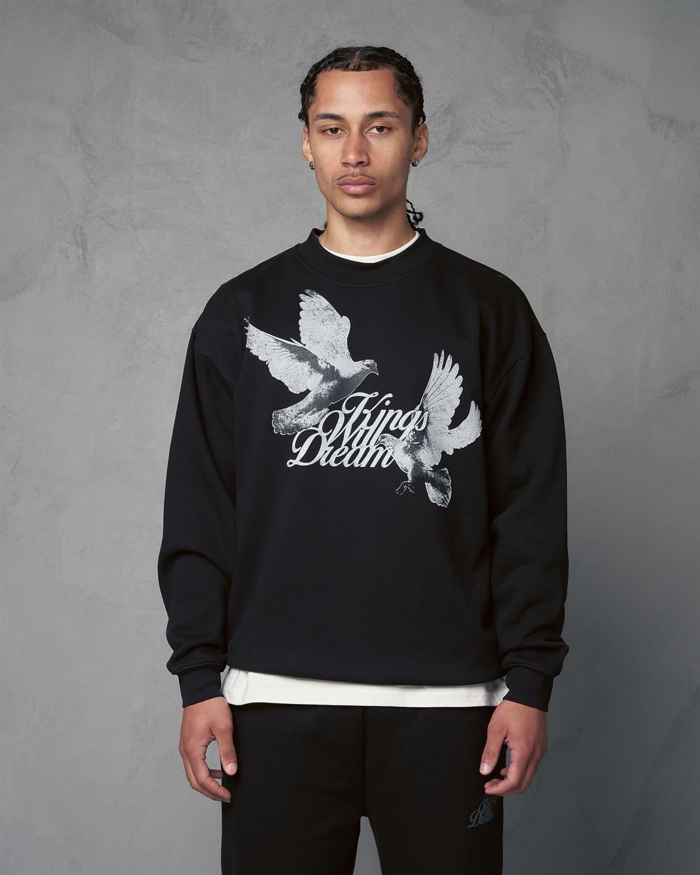 Mens Studio High Flying Doves Crew Sweat Black
