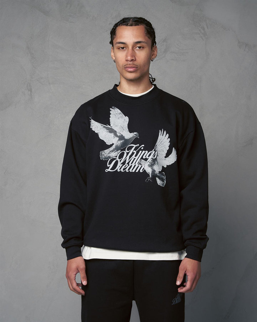 Mens Studio High Flying Doves Crew Sweat Black