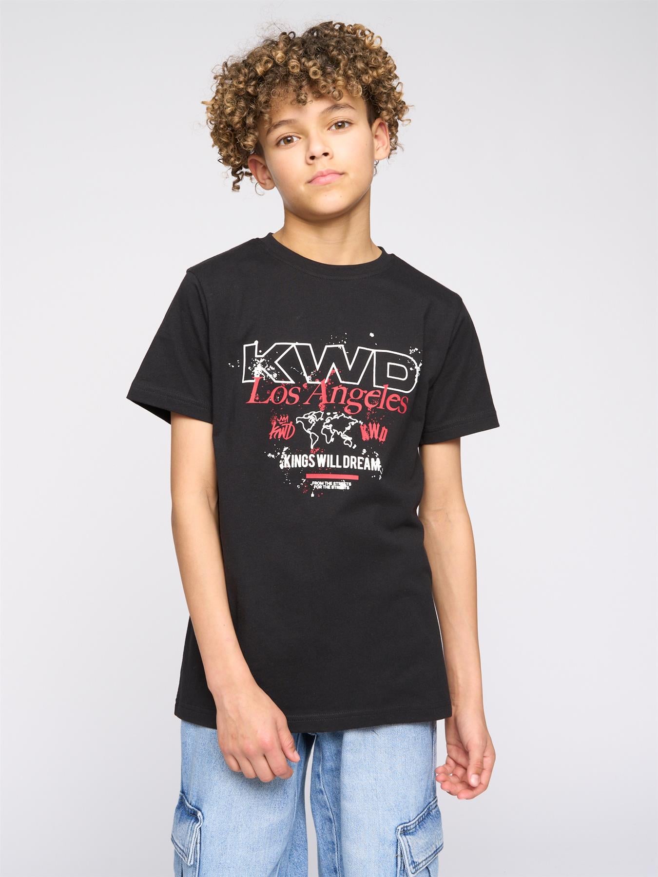 Kids Boys Mapped T-Shirt Black