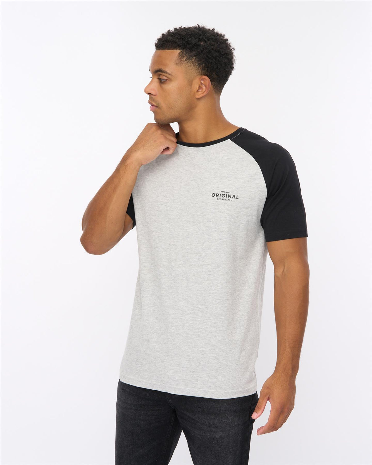 Mens Meza T-Shirt Grey Marl/Black