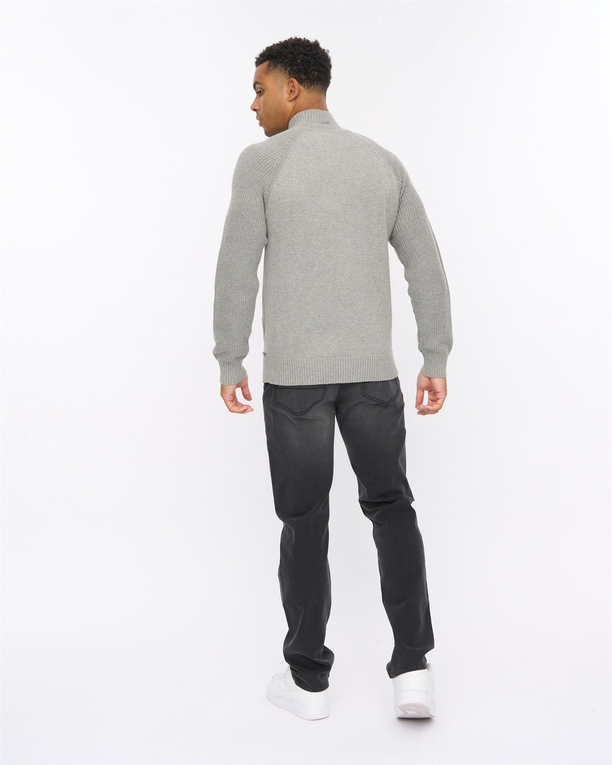 Mens Birchin Zip Thru Knit Grey
