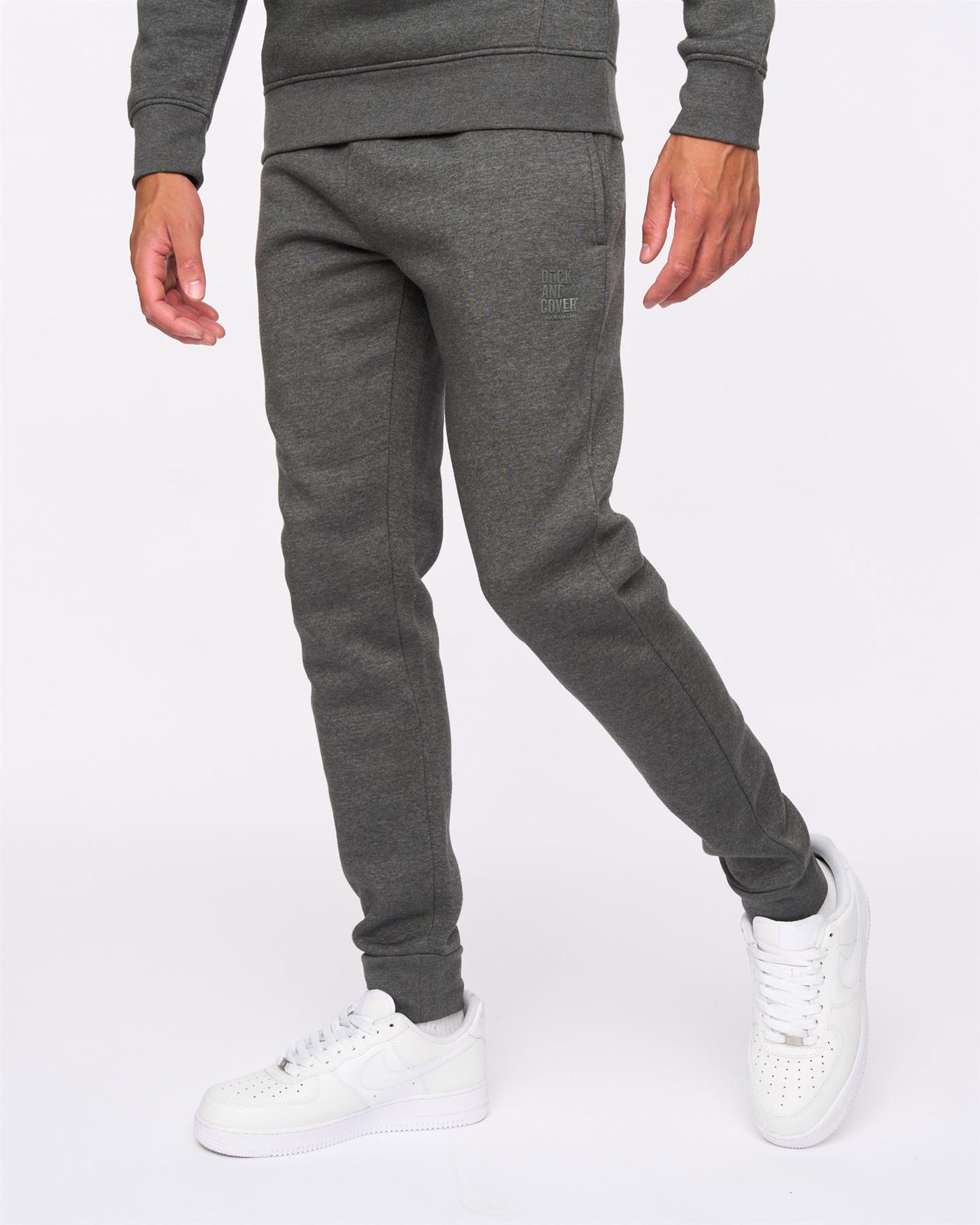 Mens Merchell Jog Set Charcoal Marl