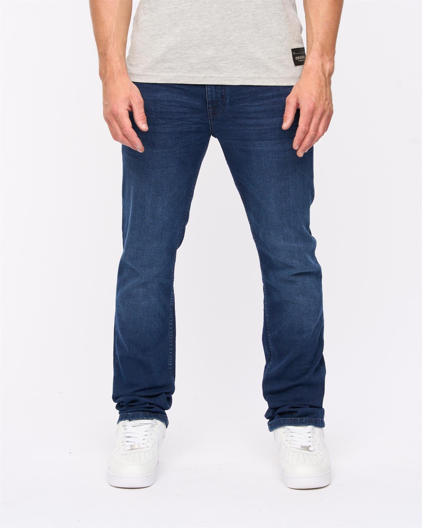 Mens Svelte Slim Fit Stretch Jeans Dark Wash