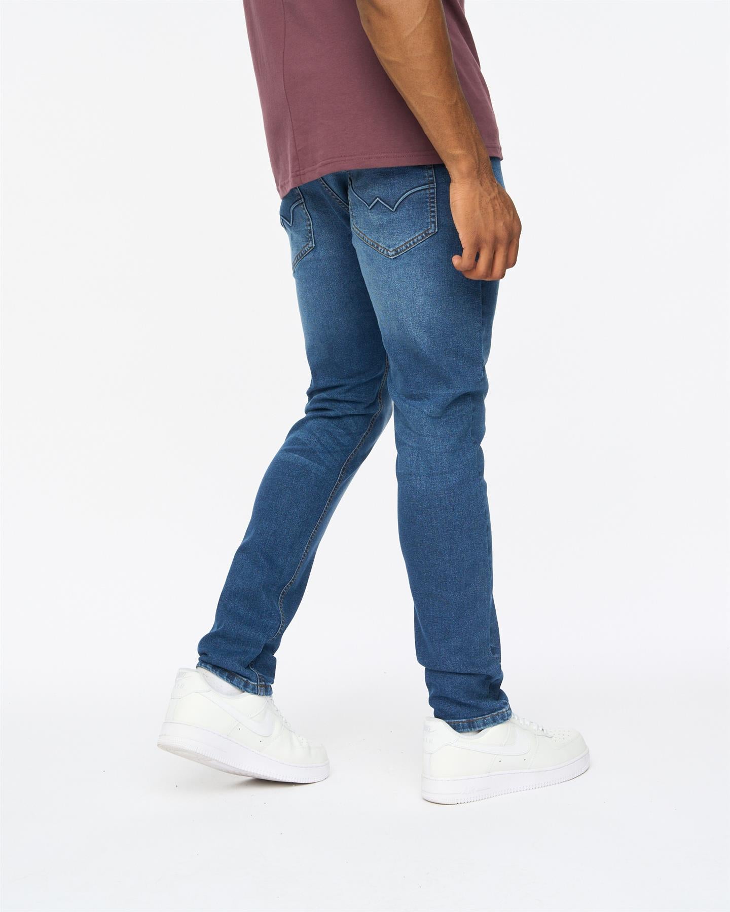 Mens Overburg Tapered Jeans Mid Wash