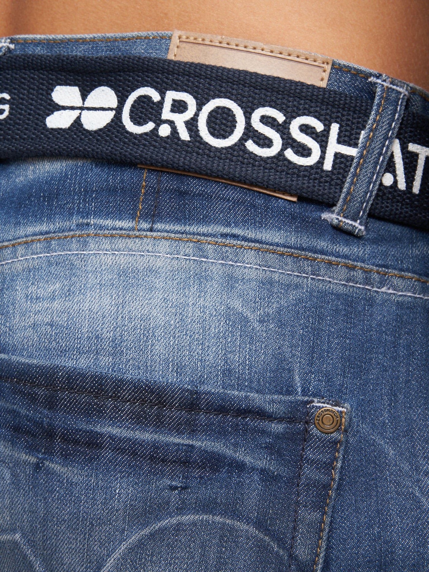 Mens New Embossed Techno Denim Jeans Stone Wash