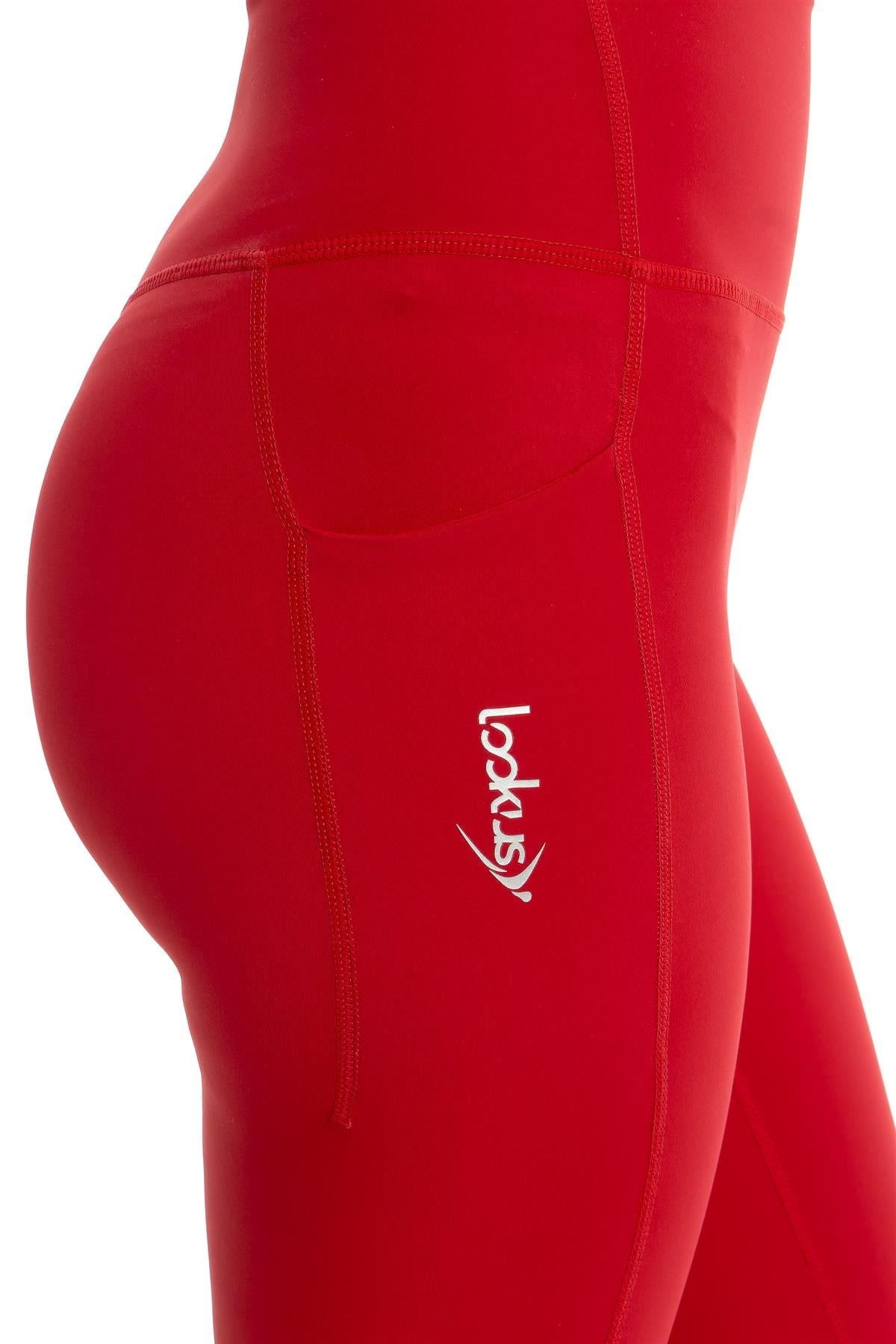 Womens Arya Pocket Leggings Red