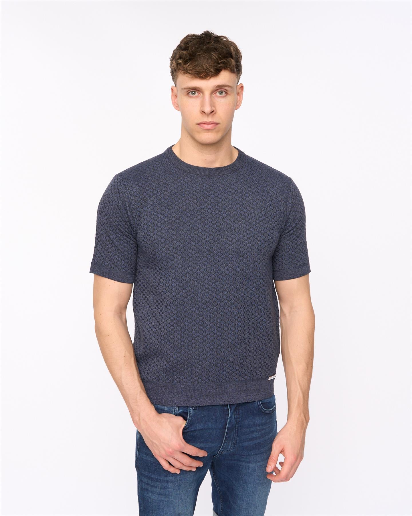 Mens Mataso Knit T-Shirt Slate Blue