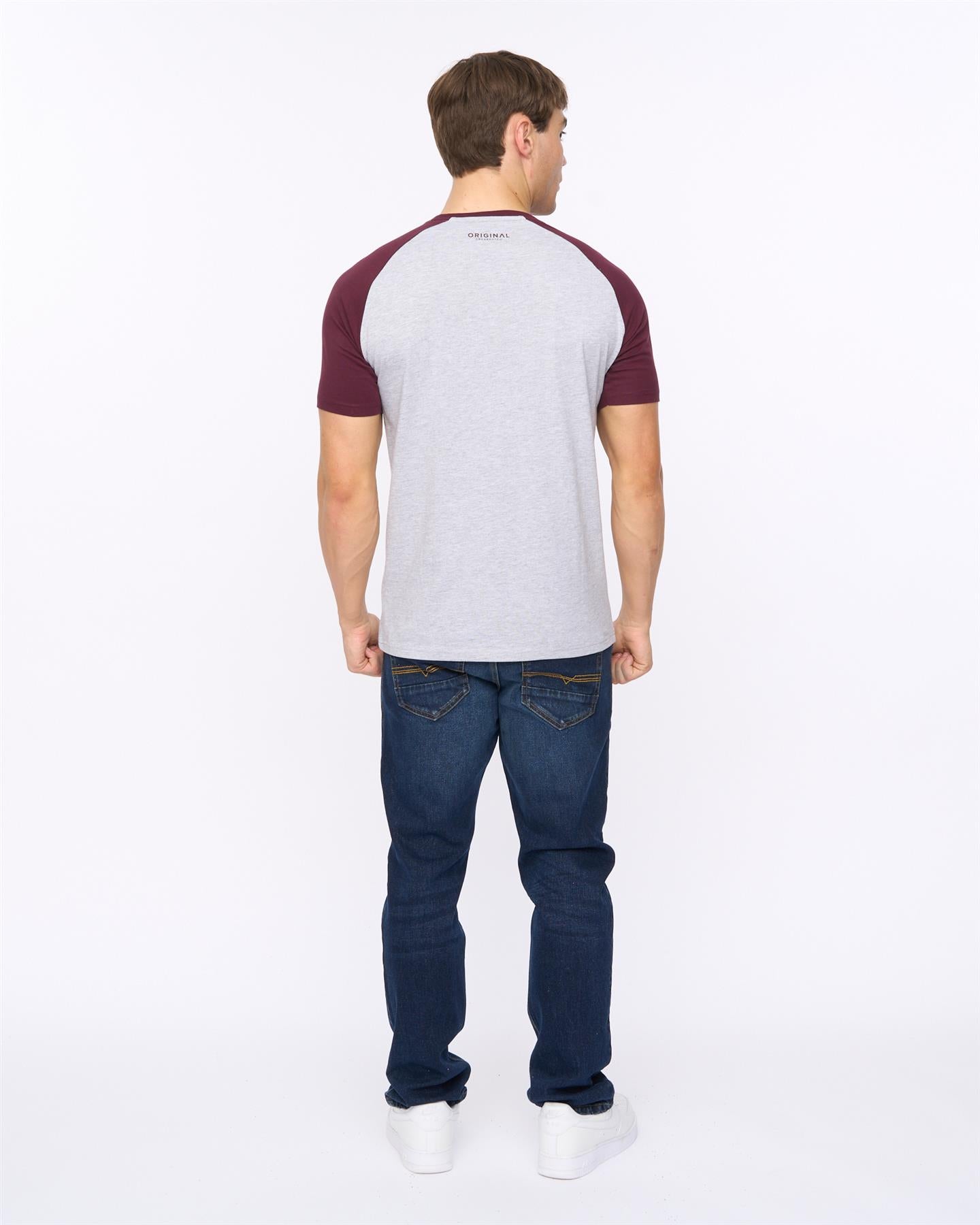 Mens Remison T-Shirt Raisin/Grey Marl