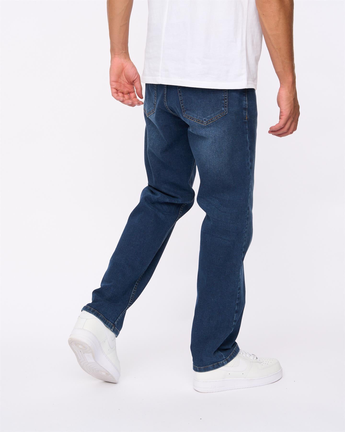 Mens Rushawn Relaxed Fit Jeans Dark Wash