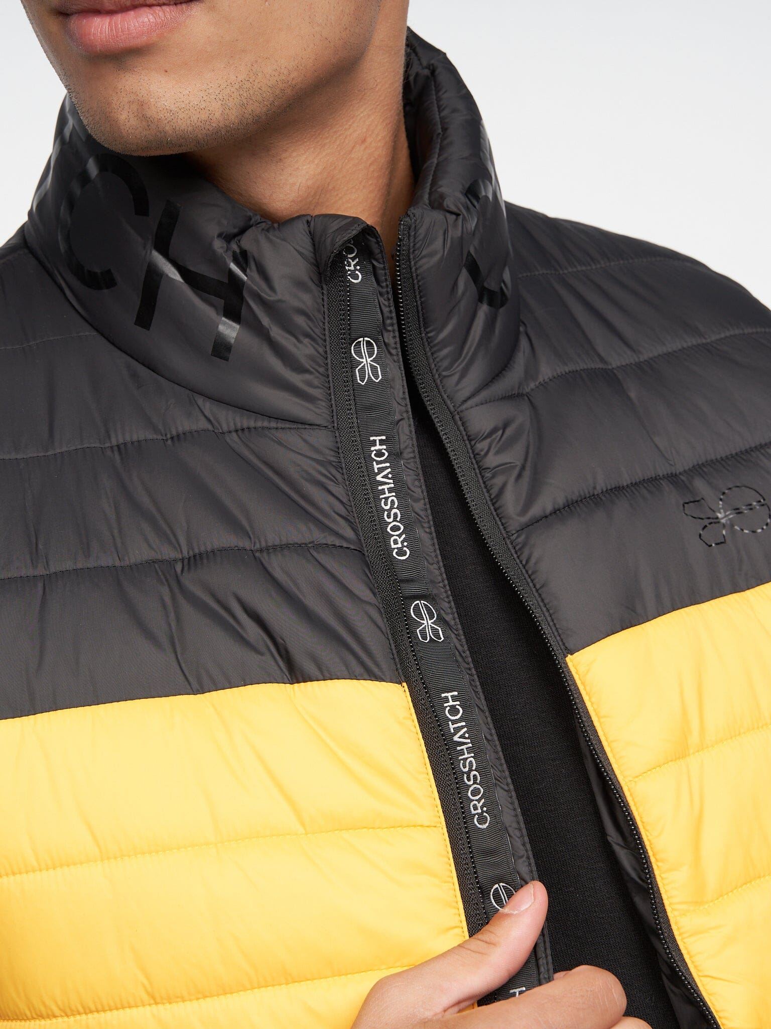 Mens Presnell High Neck Gilet Yellow