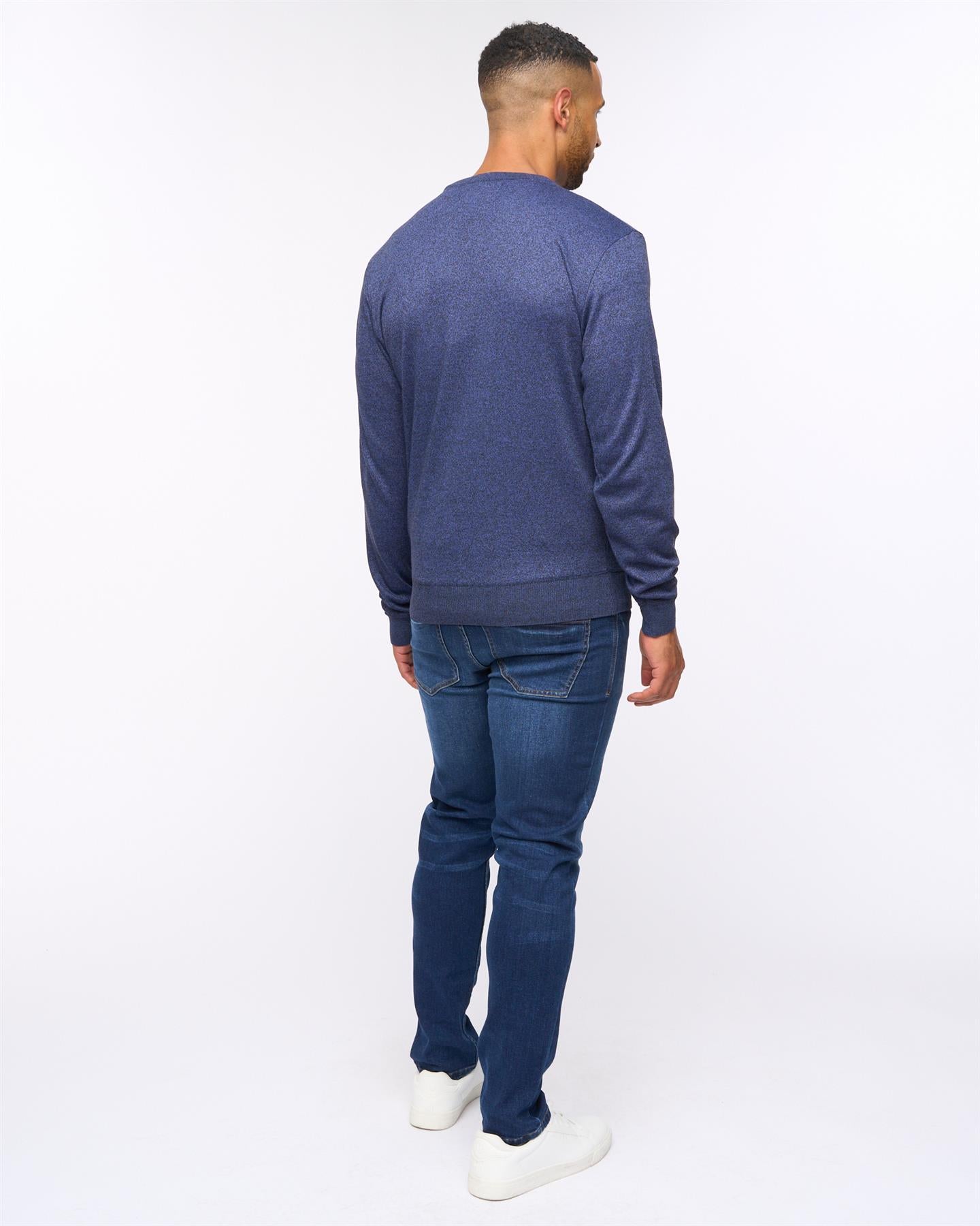 Tinworth V-Neck Jumper Navy Marl