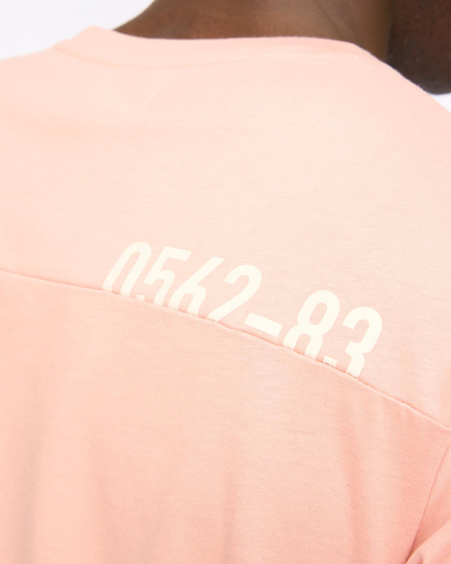 Mens Seamtext T-Shirt Coral
