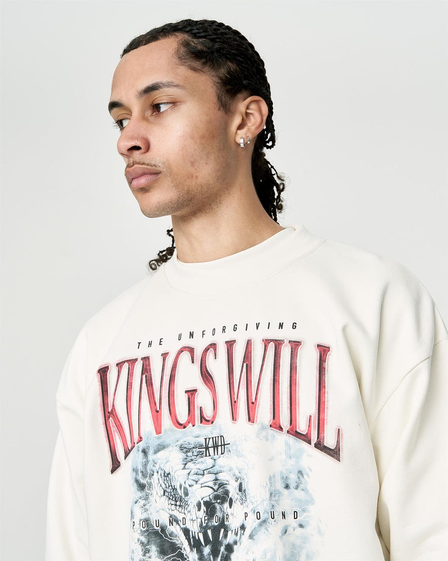 Mens Studio Snake Eyes Crew Sweat White