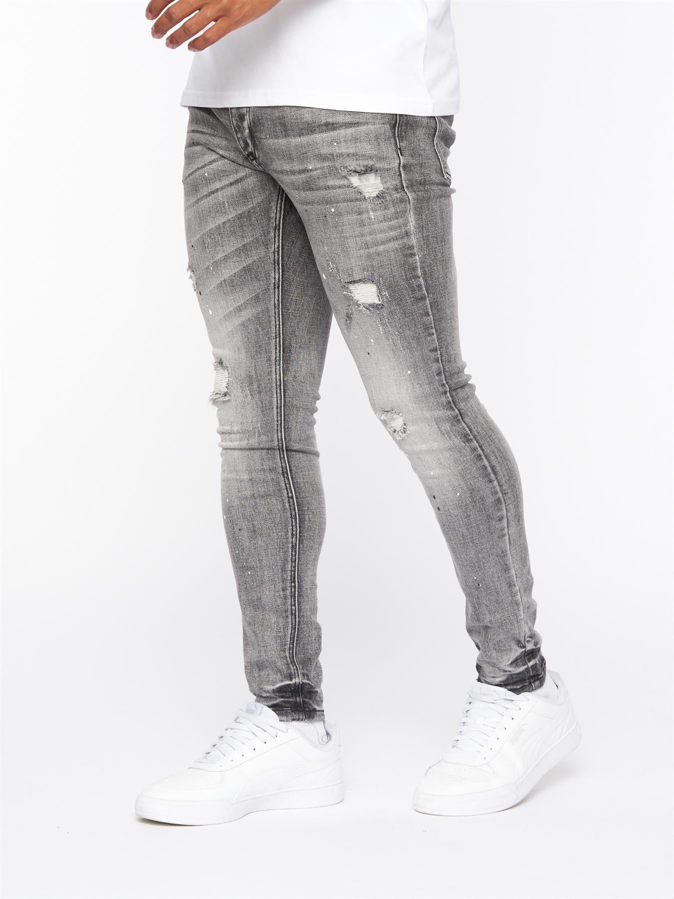 Stalham 2.0 Grey Wash Superslim Denim Jean Grey Wash