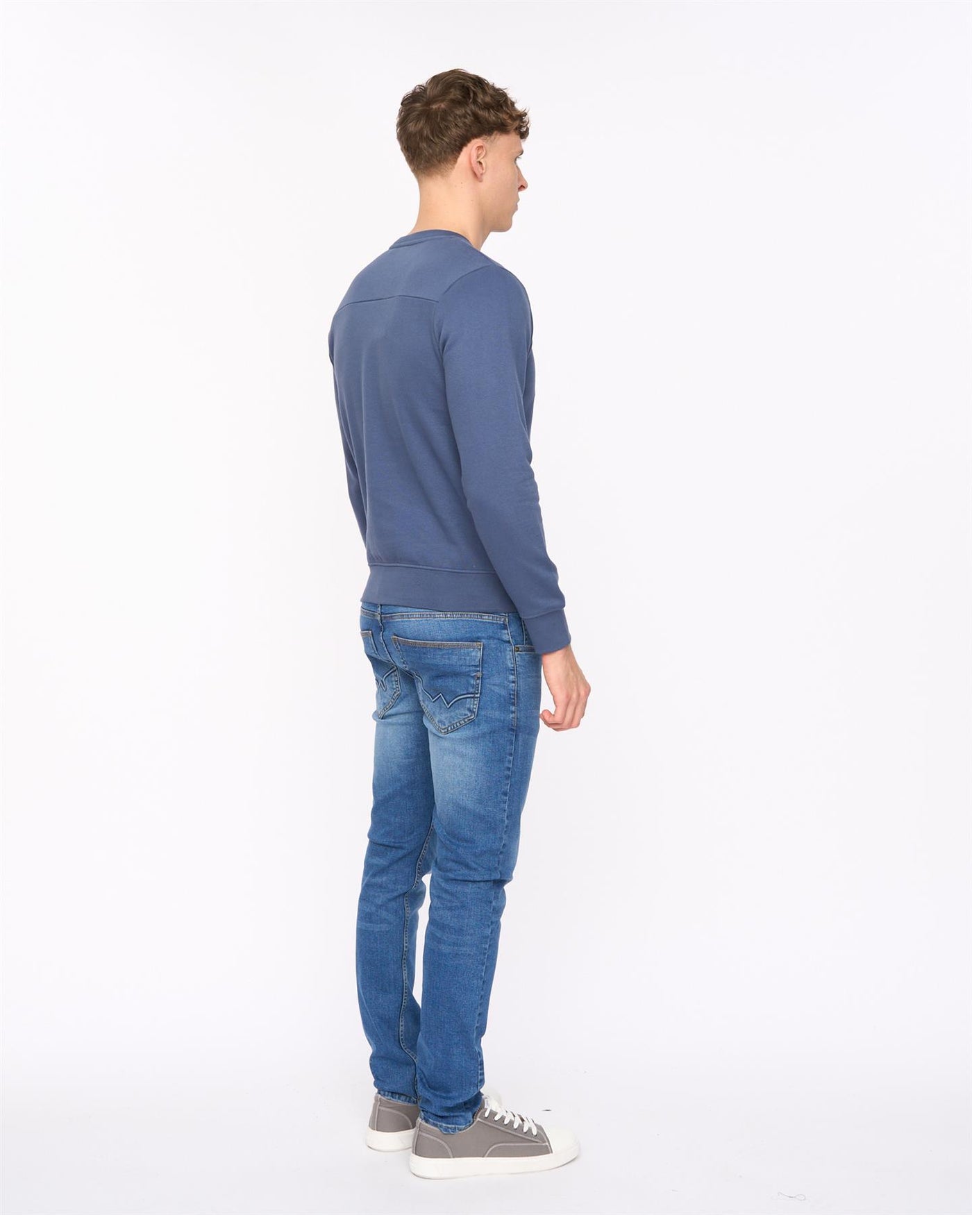 Mens Stoneham Crew Sweat Denim Blue